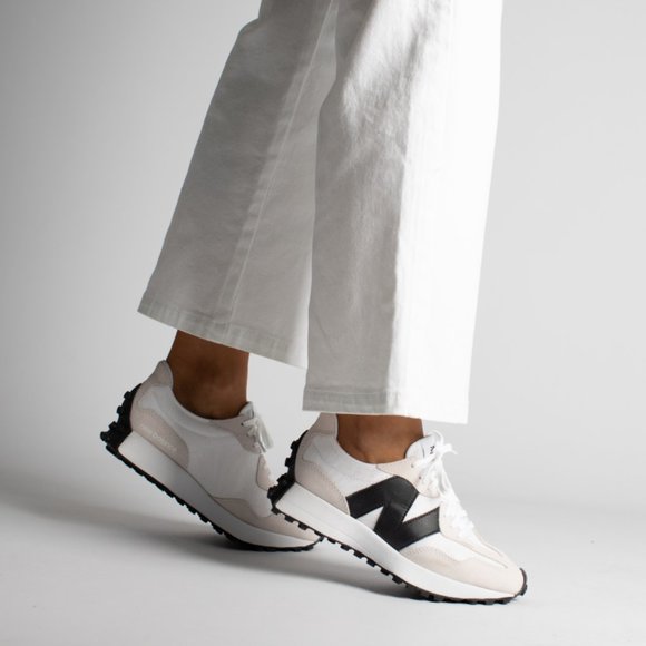 New Balance 327 M5.5/W7 Unisex Sneakers Shoes White BlacK - Picture 7 of 11